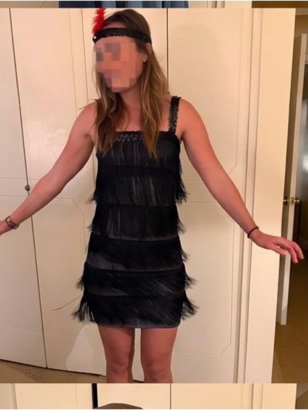 1920’s Flapper women’s costume dress with feather headpiece-vintage inspired